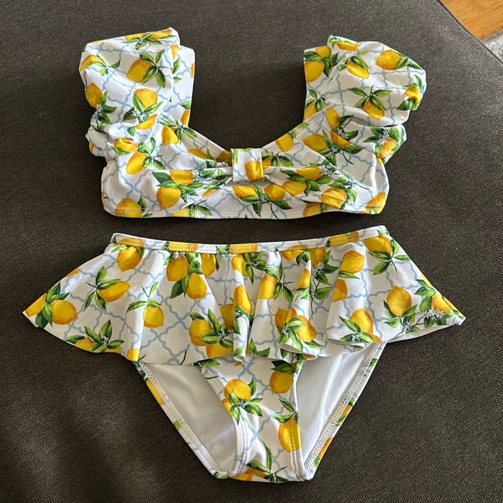Janie & Jack size 6 lemon print bikini
